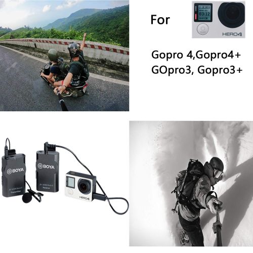  BOYA 2.4GHz Wireless Lavalier Lapel Mic, Omnidirectional Microphone System Audio Recording with Easy Clip On, 3.5mm Plug for Canon Nikon Sony DSLR Camera, Camcorder, iPhone Huawei