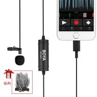 BOYA DM1 Lavalier Microphone Lapel Clip on Mic with Lightning Connector Compatible with iOS iPhone X 8 7 6 Plus iPad iPod Nano Touch Using for YouTube, Interview, Podcast, Speech,