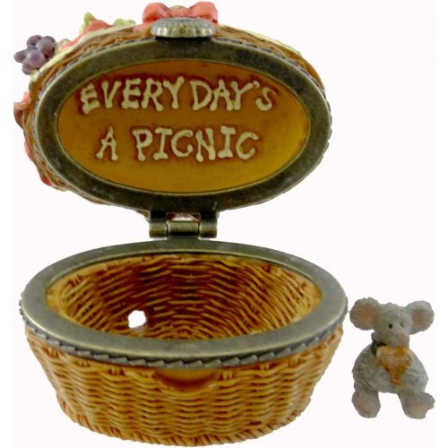  BOYDS BEARS RESIN Boyds Bears Emilys Picnic Basket with Dagwood Mcnibble Treasure Box 2013 Introduction