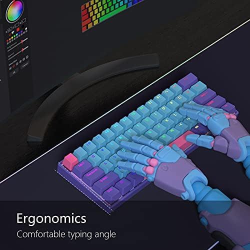  [아마존베스트]BOYI 61 Keys Mini Keyboard, 60% Size Mechanical Keyboard,PBT Joker Keycaps Wired Type-C Mechanical Gaming Keyboard,Cherry RGB MX Blue Switch Keyboard