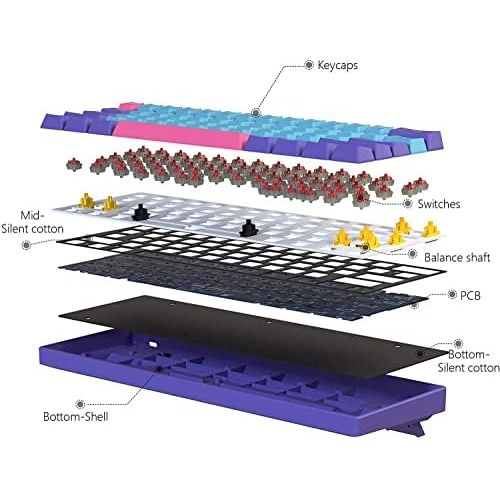  [아마존베스트]BOYI 61 Keys Mini Keyboard, 60% Size Mechanical Keyboard,PBT Joker Keycaps Wired Type-C Mechanical Gaming Keyboard,Cherry RGB MX Blue Switch Keyboard