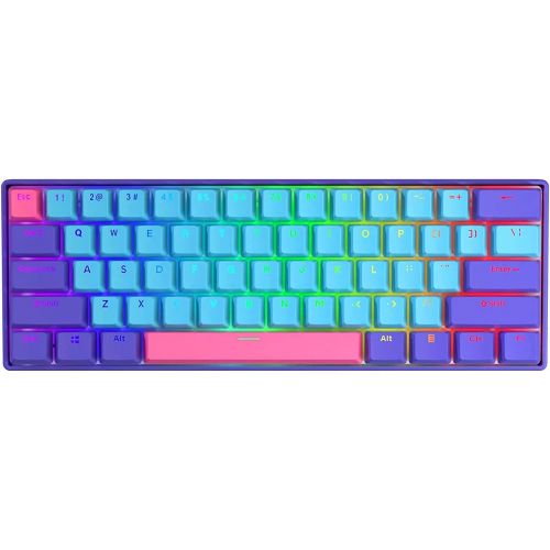  [아마존베스트]BOYI 61 Keys Mini Keyboard, 60% Size Mechanical Keyboard,PBT Joker Keycaps Wired Type-C Mechanical Gaming Keyboard,Cherry RGB MX Blue Switch Keyboard