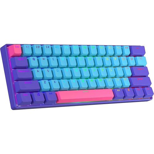  [아마존베스트]BOYI 61 Keys Mini Keyboard, 60% Size Mechanical Keyboard,PBT Joker Keycaps Wired Type-C Mechanical Gaming Keyboard,Cherry RGB MX Blue Switch Keyboard