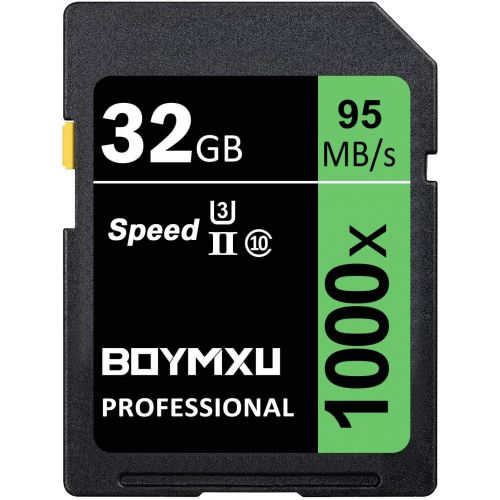  32GB Memory Card U3, BOYMXU Professional 1000 x Class 10 Card U3 Memory Card Compatible Computer Cameras and Camcorders, Camera Memory Card Up to 95MB/s, Green/Black