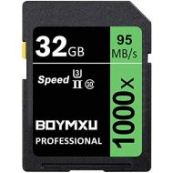 32GB Memory Card U3, BOYMXU Professional 1000 x Class 10 Card U3 Memory Card Compatible Computer Cameras and Camcorders, Camera Memory Card Up to 95MB/s, Green/Black