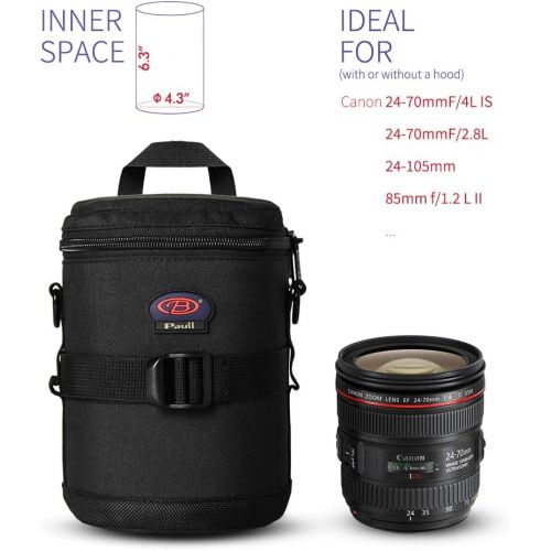  BPAULL Camera Lens Case DSLR Camera Lens Bag Fits for Canon Nikon Pentax Sony Olympus Panasonic and Other Camera Lens