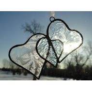 /BPGLASSCREATIONS Valentines 3 Hearts in 1, Stained Glass Suncatcher