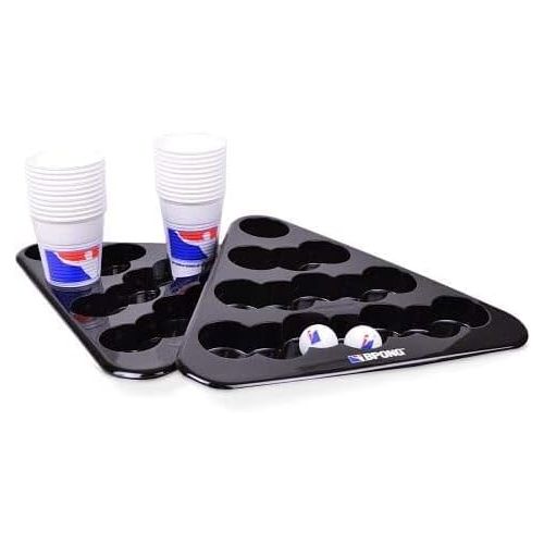  Beer Pong Game Set by BPONG - Official World Series of Beer Pong (WSOBP) Kit - 2 Racks, 22 White Cups & 2 Tournament-Grade, 3-Star Seamless Balls