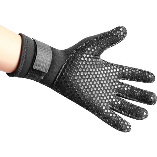  BPS 3mm & 5mm Double-Lined Neoprene Wetsuit Gloves - for Diving, Snorkeling, Kayaking, Surfing and Other Water Sports - Choose from 6 Sizes