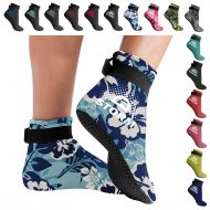 BPS Storm Smart Sock Ultra Premium Water Fin Sock (Low Cut - Unisex) 3mm Neoprene Glued and Blind Stitched w/Fit Adjustment Straps for Snorkeling, Tide-Pooling and All Water and Sa