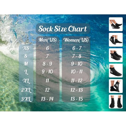  BPS Storm Smart Sock Ultra Premium Water Fin Sock (Low Cut - Unisex) 3mm Neoprene Glued and Blind Stitched w/Fit Adjustment Straps for Snorkeling, Tide-Pooling and All Water and Sa