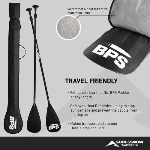  [아마존베스트]BPS Adjustable 2-Piece SUP/Stand Up Paddleboard Paddle - 100% Carbon Fiber - Comes with Carrying Bag - Available in Many Accent Colors