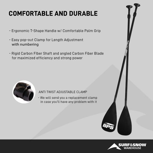  [아마존베스트]BPS Adjustable 2-Piece SUP/Stand Up Paddleboard Paddle - 100% Carbon Fiber - Comes with Carrying Bag - Available in Many Accent Colors