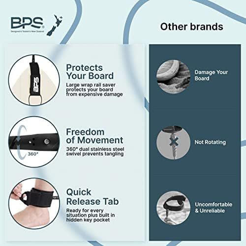  BPS Storm Premium Surf SUP Leash 10 Foot Coiled Leash  Choose Color and Bundle