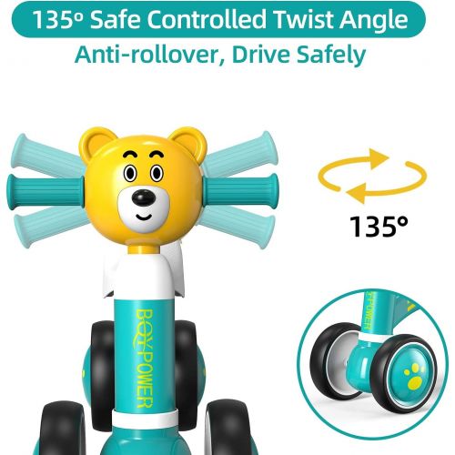  BQYPOWER Baby Balance Bike, Toddler Bikes 18-36 Months Cute Kids Riding Toys for 1 Year Old Boys Girls, Children Tricycle with Soft Seat & Silence Wheels, Birthday Christmas Thanks