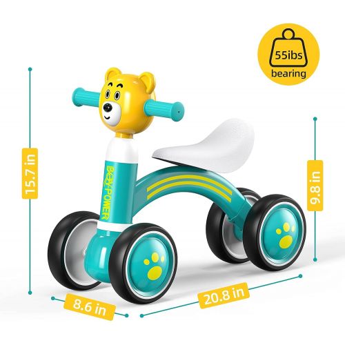  BQYPOWER Baby Balance Bike, Toddler Bikes 18-36 Months Cute Kids Riding Toys for 1 Year Old Boys Girls, Children Tricycle with Soft Seat & Silence Wheels, Birthday Christmas Thanks