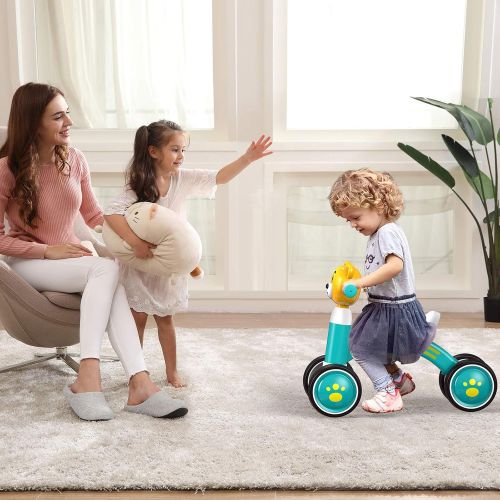  BQYPOWER Baby Balance Bike, Toddler Bikes 18-36 Months Cute Kids Riding Toys for 1 Year Old Boys Girls, Children Tricycle with Soft Seat & Silence Wheels, Birthday Christmas Thanks