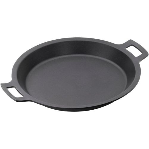  BRA Efficient Paella-Pfanne, Aluminiumguss mit Antihaftbeschichtung Teflon Platinum Plus, Silikongriffe 40 cm Schwarz