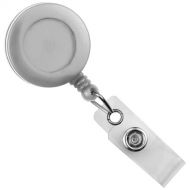 BRADY PEOPLE ID Round Badge ID Reel with Strap & Swivel Clip (White, 25-Pack)