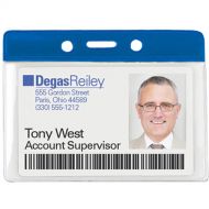 BRADY PEOPLE ID Vinyl Horizontal Badge Holder (Royal Blue,100-Pack)