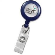 BRADY PEOPLE ID Badge Reel with Reinforced Vinyl Strap & Belt Clip (Blue, 25-Pack)