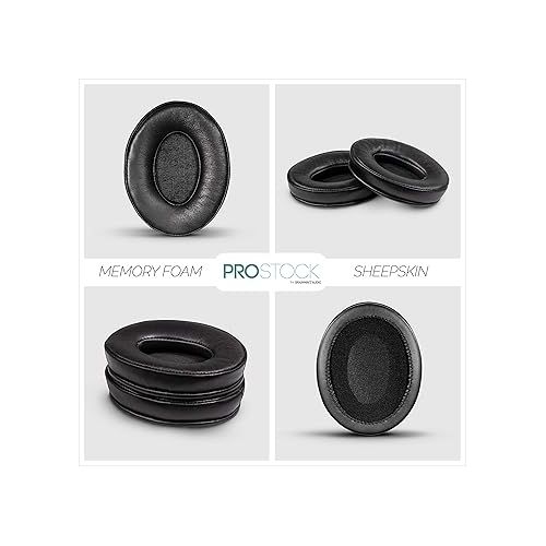  Brainwavz Sheepskin ProStock ATH M50X Upgraded Earpads, Improves Comfort & Style Without Changing The Sound - Custom Crafted Ear Pad Design for ATH-M50X M50BTX M20X M30X M40X Headphones, Black