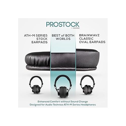  Brainwavz ProStock Perforated ATH M50X Upgraded Earpads, Improves Comfort & Style Without Changing Sound - Custom Crafted Ear Pad Design for ATH-M50X M50BTX M20X M30X M40X Headphones