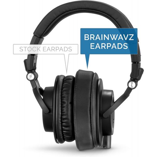  Brainwavz Replacement Earpads for ATH M50X, M50BT, Steelseries Arctis, Pro Wireless & Stealth 600, HyperX Cloud, AKG, SHURE, Philips & Many More Headphones, Memory Foam Ear Pad Cus