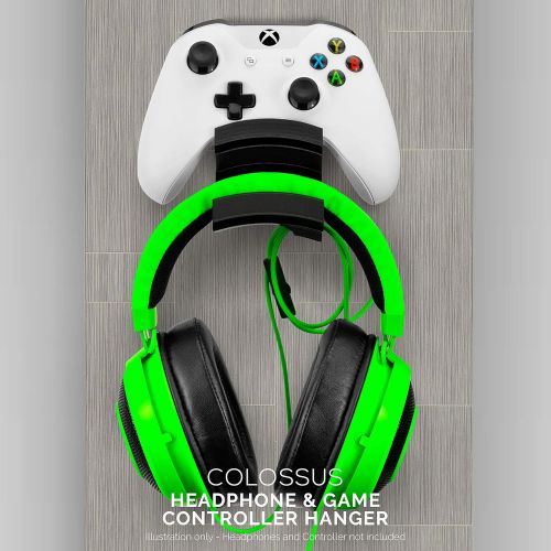  [아마존베스트]The Colossus - Gamepad Controller & Headphone Hanger Holder - Designed for Xbox ONE, PS4, PS3, Dualshock, Switch, PC, Steelseries, Steam & More by Brainwavz (Black)