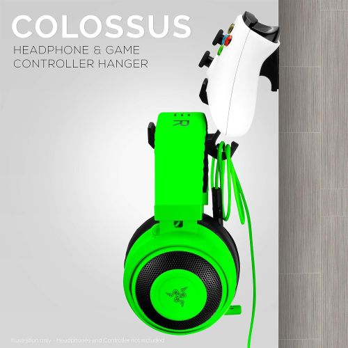  [아마존베스트]The Colossus - Gamepad Controller & Headphone Hanger Holder - Designed for Xbox ONE, PS4, PS3, Dualshock, Switch, PC, Steelseries, Steam & More by Brainwavz (Black)