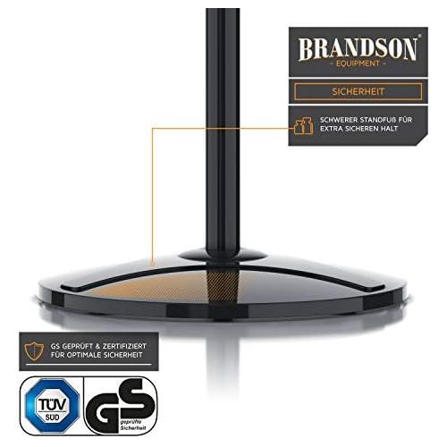  [아마존베스트]Brandson Silent DC Standing Fan with Remote Control and LED Display 24 Speeds 80-Degree Oscillation Very Quiet Fan Height Adjustable Head Can be Tilted 35 Degrees, black, 922303333