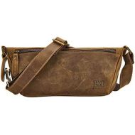 BRASS TACKS Leathercraft Mens Genuine Leather Waist Packs Fanny Pack with Card Slots Water Resistant Waist Bag(Brown)