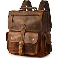 [아마존핫딜][아마존 핫딜] BRASS TACKS Leathercraft Mens Convertible Genuine Leather Briefcase Backpack with Single-Buckle Closure