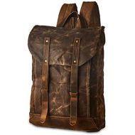 [아마존 핫딜] [아마존핫딜]BRASS TACKS Leathercraft Mens Waxed Canvas Backpack Casual 15.6laptop Bookbag