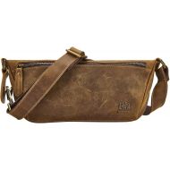 [아마존 핫딜] [아마존핫딜]BRASS TACKS Leathercraft Mens Genuine Leather Waist Packs Fanny Pack with Card Slots Water Resistant Waist Bag(Brown)