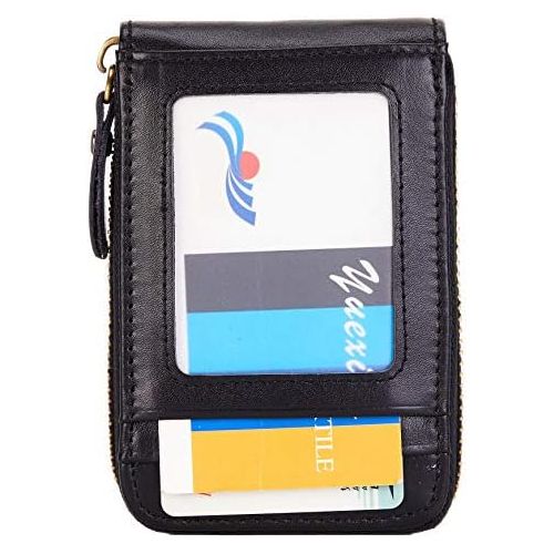  [아마존베스트]BRASS TACKS Leathercraft Vintage Handmade Full Leather Front Pocket Wallet RFID Blocking Multi Card Case with Zipper Pocket for Men Women with Box Packing