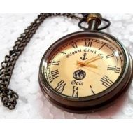 BRASSSTOREIndia Antique Clocks Pocket pendant Brass Vintage Victorian Chain Old Gandhi Watch