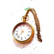 BRASSSTOREIndia Clocks Pocket pendant Brass Vintage Victorian Chain Old Gandhi Watch