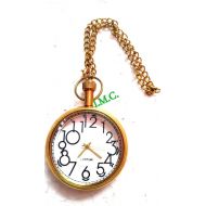 BRASSSTOREIndia Brass Clocks Pocket pendant Vintage Victorian Chain Old Gandhi Watch