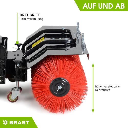  BRAST Benzin Kehrmaschine Schneefraese Schneeschieber 4,8kW(6,5PS) 80cm Breite Elektrostart Schnellwechsel-System 4 in 1 Geraet