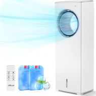 BREEZEWELL 3-IN-1 Windowless Portable Air Conditioner, 32-INCH Evaporative Cooler for Home, 3 Wind Speed & 4 Modes,Washable Water Tank, 8H Timer,20ft Remote Bladeless Evaporative A