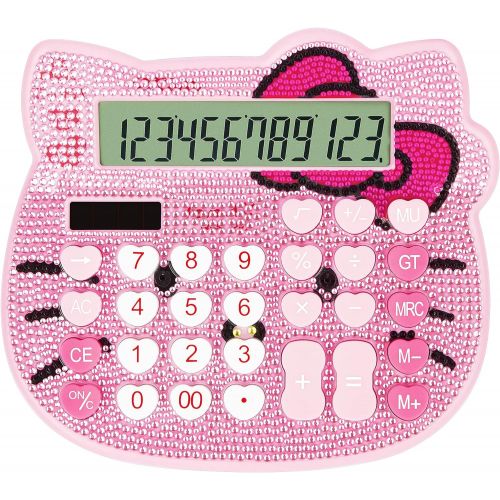  Women Calculators,BREIS Creative Cute Solar Energy Calculator, 12 Digit Large LCD Display, Handheld for Daily and Basic Office, Pink (Pink+Pink)