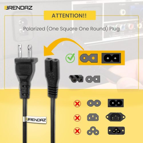  [아마존베스트]BRENDAZ - AC Polarized Power Cord for Bose SoundTouch 520 Home Theater System, SA-5 Amplifier, Companion 3, 5 Multimedia Speaker System, CineMate 15 Home Theater Speaker System (15