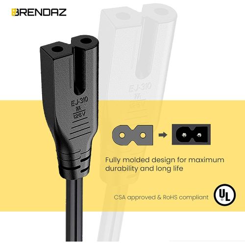  [아마존베스트]BRENDAZ - AC Polarized Power Cord for Bose SoundTouch 520 Home Theater System, SA-5 Amplifier, Companion 3, 5 Multimedia Speaker System, CineMate 15 Home Theater Speaker System (15