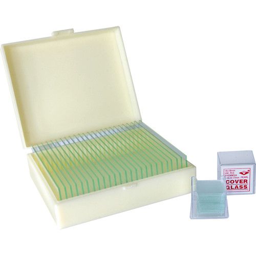  BRESSER Blank Slide and Coverslip Set (50 Blank Slides, 100 Coverslips)