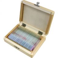 BRESSER 30-Piece Prepared Microscope Slides Set (Histology, Wooden Box)