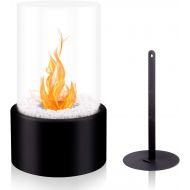 [아마존베스트]BRIAN & DANY Ventless Tabletop Fireplace Somkeless Clean Indoor Outdoor Fire Pit Portable Fire Bowl Pot Bio Ethanol Fireplace in Black w/Fire Killer and Pebbles
