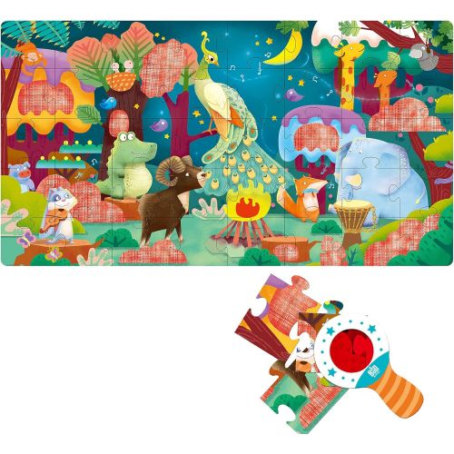  BRICK STORY Floor Puzzles for Kids Ages 4 8 Giant Floor Puzzles Big Pieces Animal Puzzles 40 PCS Creative Perspective Spy Jumbo Floor Puzzles Learning Educational Toys for Boys and Girls (Fore