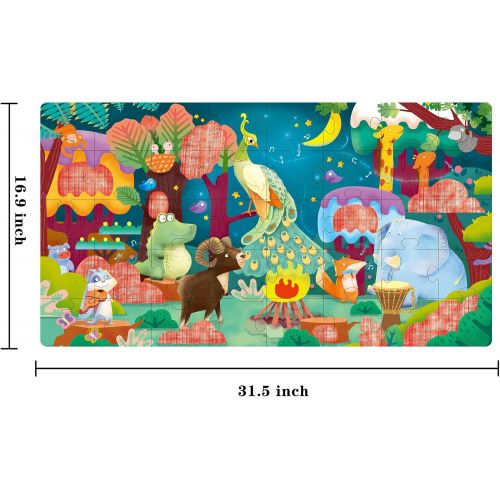  BRICK STORY Floor Puzzles for Kids Ages 4 8 Giant Floor Puzzles Big Pieces Animal Puzzles 40 PCS Creative Perspective Spy Jumbo Floor Puzzles Learning Educational Toys for Boys and Girls (Fore