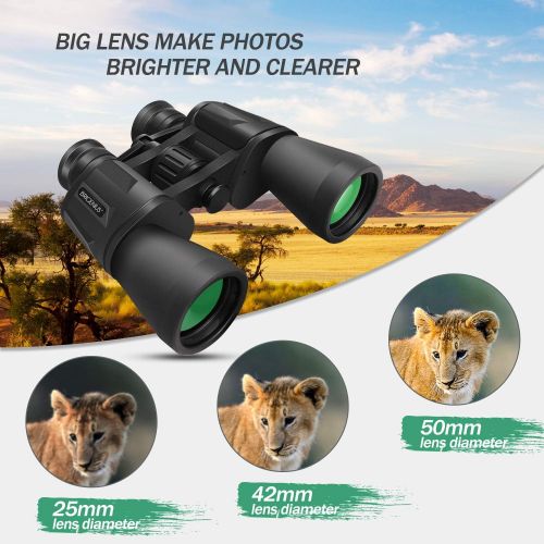  [아마존베스트]BRIGENIUS 10 x 50 Binoculars for Adults, Powerful Binoculars for Bird Watching, Multi-Coated Optics Durable Full-Size Clear Binocular for Travel Sightseeing Hunting Outdoor Sports